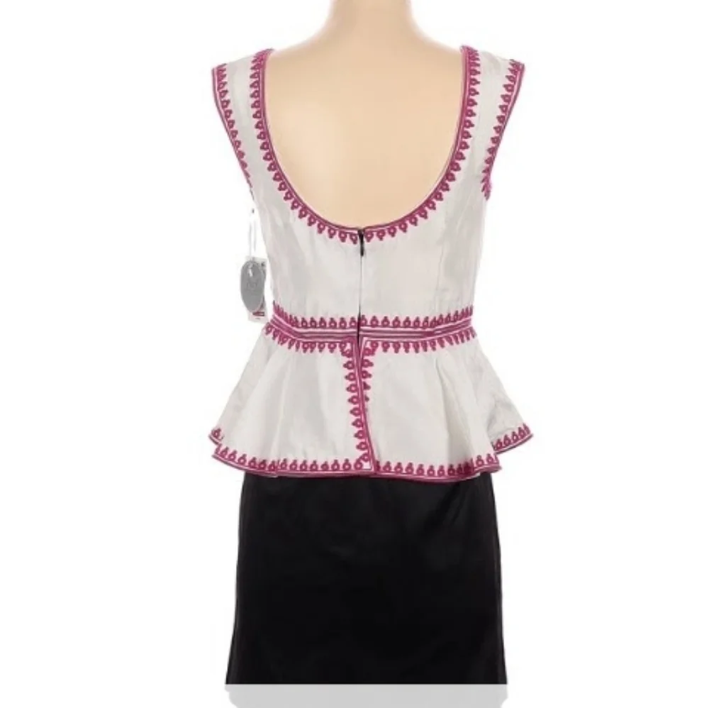 Georgina Chapman Marchesa's black and white pearl purplum dress